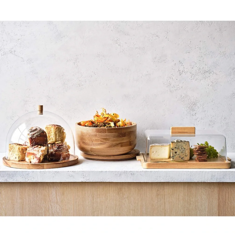 New! Crate&Barrel Rectangle Serving Board w/ Premium Highest Quality Acrylic Lid